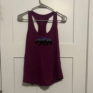 Patagonia Women's Racerback Tank Top Bear Graphic organic cotton Small Like new